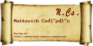 Matkovich Csépán névjegykártya
